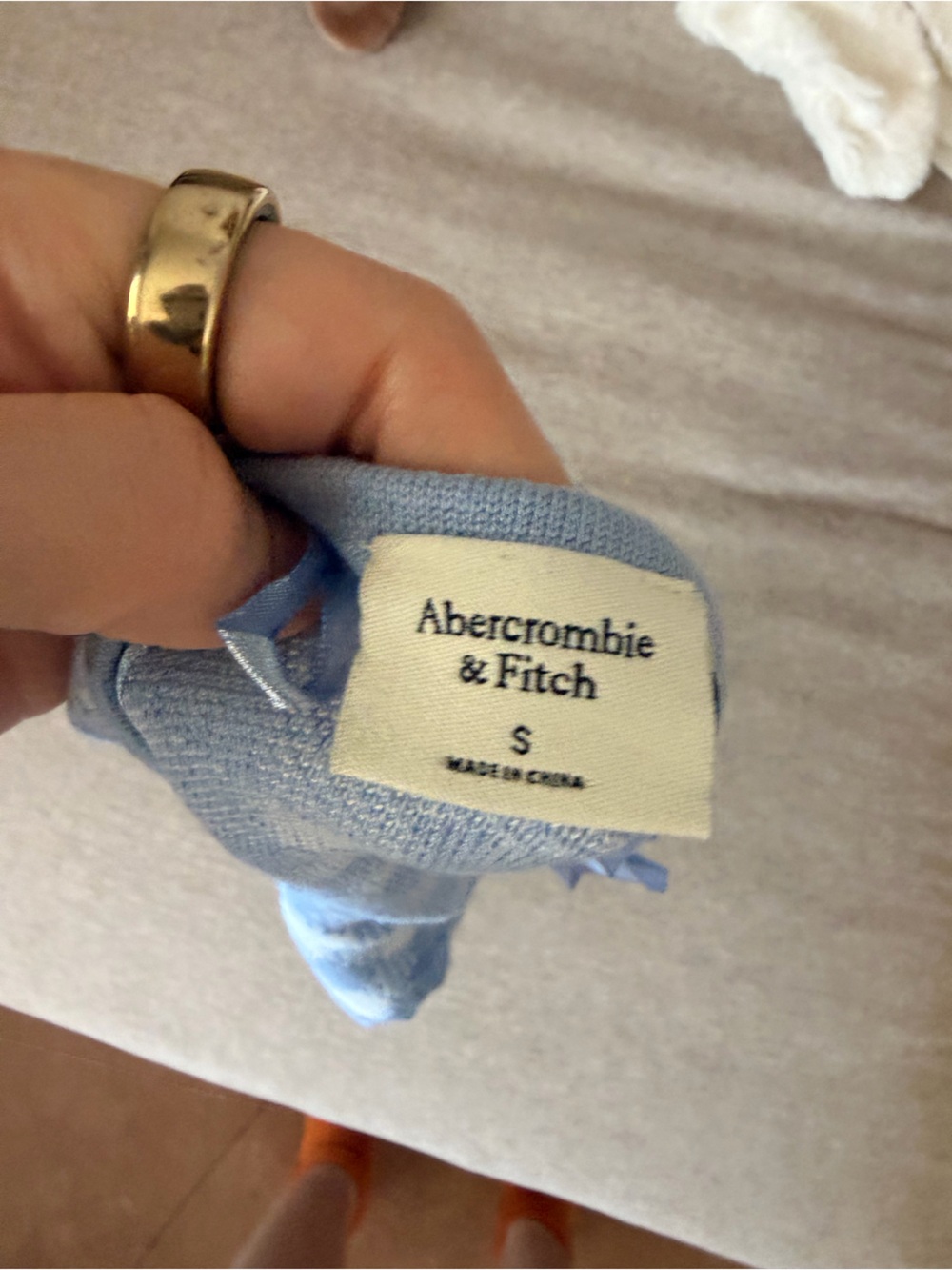 Abercrombie & Fitch Light Blue and White Check Knit Tank - Picture 3 of 4